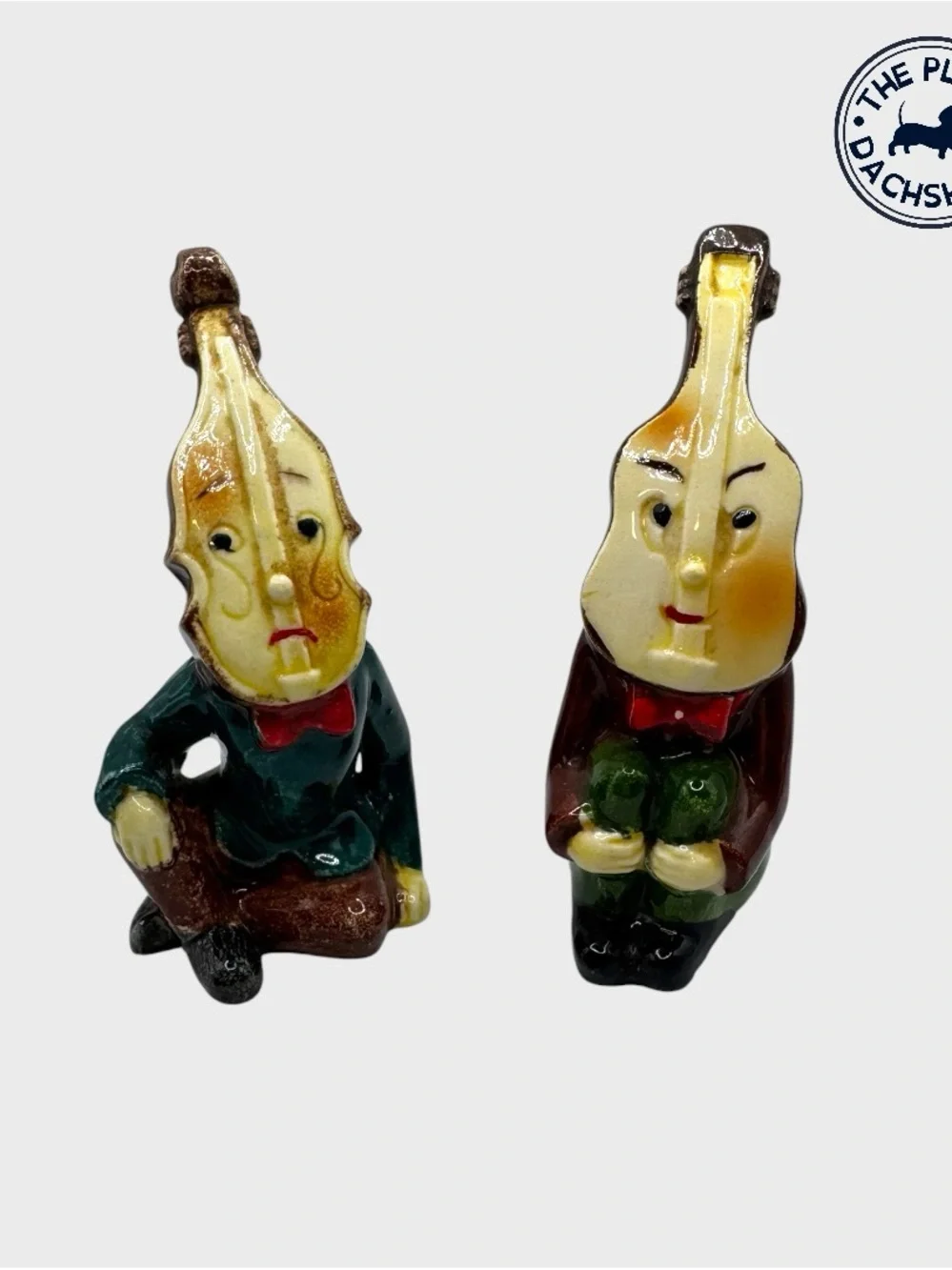 Vintage Ceramic Violin-Head Shakers